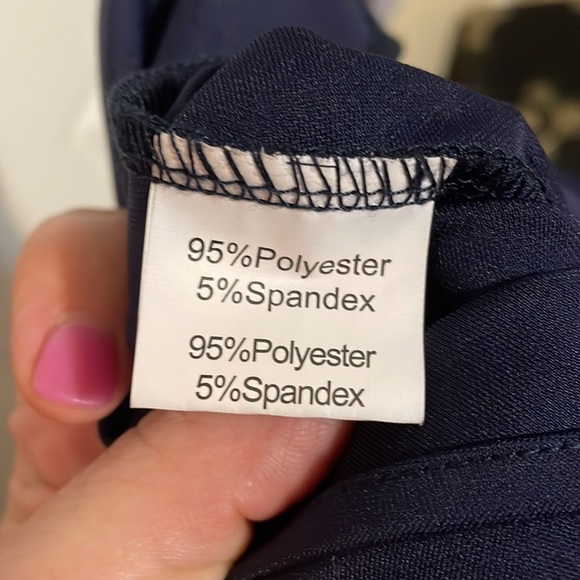 Worn once! One shoulder Navy fit and flare dress WITH POCKETS- women’s 2XL - Picture 12 of 12